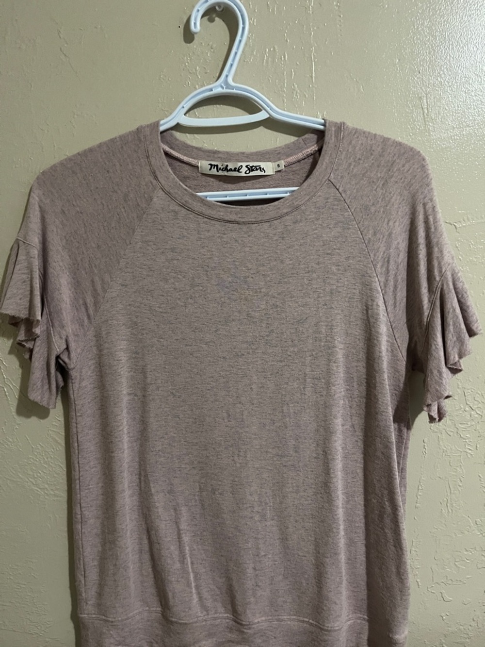 Michael Stars Dusty Mauve Ruffle-Sleeve Top